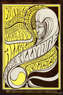 Original BG-61 Buffalo Springfield Poster: No Reserve! Artist: Wes WilsonTitle: Original BG-61 Buffalo Springfield PosterPrinting Date: 1967Medium: LithographSize/Format: 14? x 21½?Publisher: Bill GrahamSeries: Bill Graham PresentsAdditional