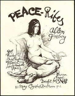 Original Allen Ginsberg Peace-Rites Poster: No Reserve! Artist: Hank PanderTitle: Original Allen Ginsberg Peace-Rites PosterPrinting Date: 1967Medium: LithographSize/Format: 10?? x 14"Additional Info: This is an interesting poster from the