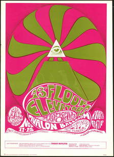 Third Print FD-34 13th Floor Elevators Poster: No Reserve! Artist: Rick Griffin / Steve RenickTitle: Third Print FD-34 13th Floor Elevators PosterPrinting Date: 1966Medium: LithographSize/Format: 14½? x 20?Publisher: Family DogSeries: Family