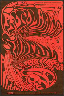 Original BG-143 Santana Poster: No Reserve! Artist: Lee Conklin Title: Original BG-143 Santana Poster Printing Date: 1968 Medium: Lithograph Size/Format: 14?? x 21¼? Publisher: Bill Graham Series: Bill Graham Presents Additional In