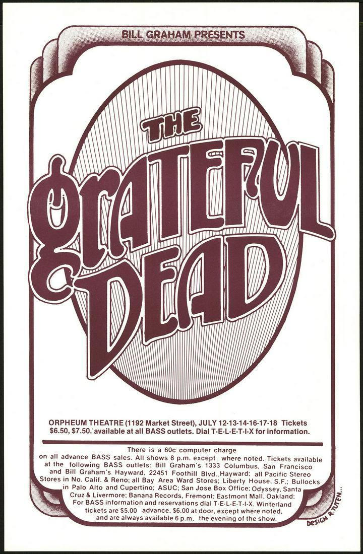 Original Grateful Dead Orpheum Theater Poster (1 of 1)