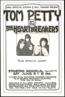 Tom Petty And The Heartbreakers Original Poster At: No Reserve! Artist: Randy Tuten Title: Tom Petty And The Heartbreakers Original Poster At Stanford Memorial Printing Date: 1978 Medium: Lithograph Size/Format: 11½ x 17¼" Additional Info: Randy Tute