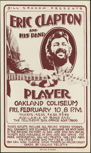 Original Eric Clapton Concert Poster Oakland Coliseum