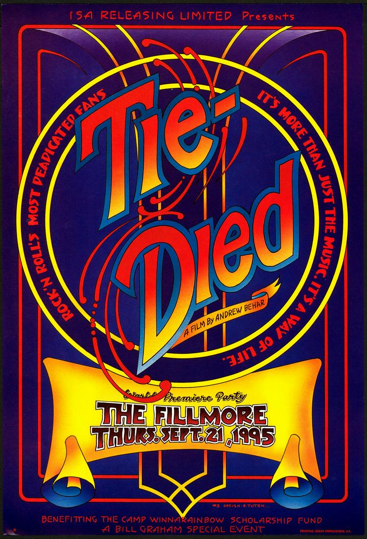 Original BGSE-3 'Tie-Died' Movie Poster: No Reserve! Artist: Randy Tuten Title: Original BGSE-3 'Tie-Died' Movie Poster Printing Date: 1995 Medium: Lithograph Size/Format: 12?" x 18?" Publisher: Bill Graham Series: Bill Graham Special Event 