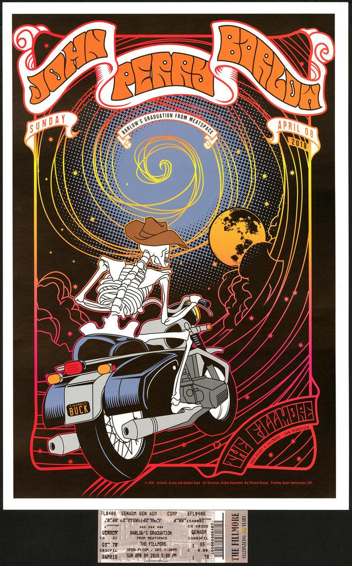 Barlow's Graduation Poster - Ticket Lot: No Reserve! Artist: Scrojo and Reuben Rude Title: Barlow's Graduation Poster - Ticket Lot Printing Date: 1980 Medium: Lithograph Size/Format: 13" x 19" Additional Info: Offered in this lot are two ite