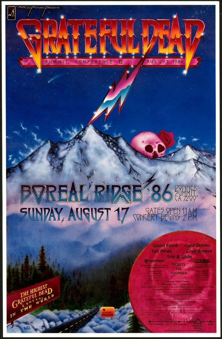 Popular 1986 Grateful Dead Boreal Ridge Poster (1 of 1)