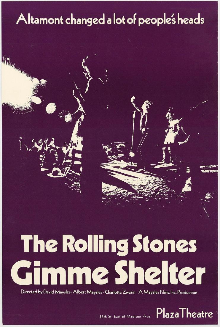 The Rolling Stones Gimme Shelter Poster: No Reserve! Title: The Rolling Stones Gimme Shelter Poster Printing Date: 1970 Medium: Lithograph Size/Format: 17?? x 25¾? Additional Info: This poster was used to advertise the 1970 debut of the Rol