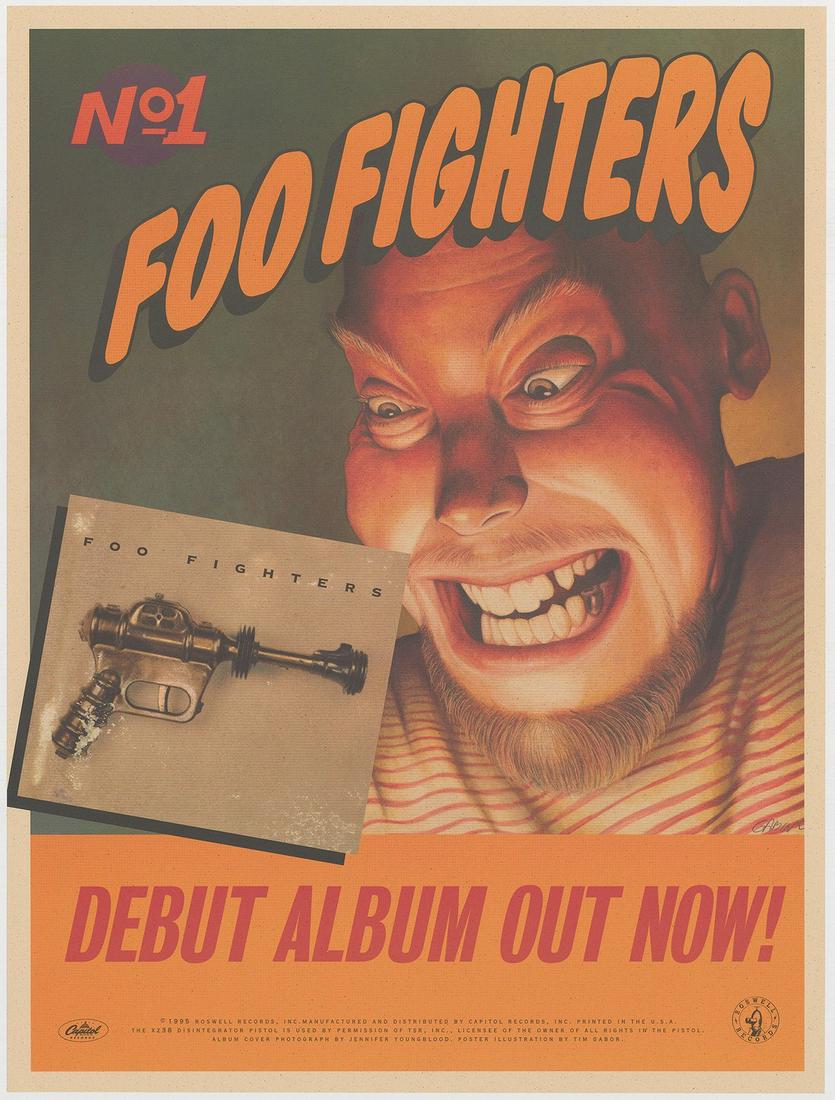 Signed Foo Fighters Debut Album Promo Poster (1 of 1)