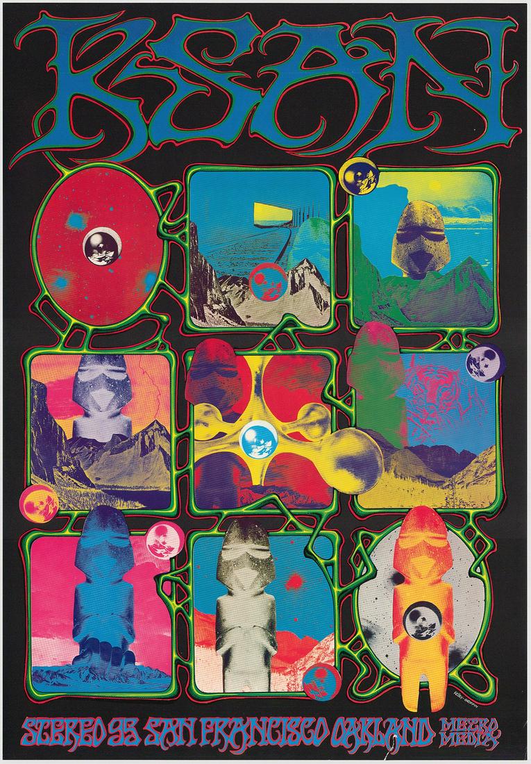 AOR 2.254 KSAN Radio Station Promo Poster: No Reserve! Artist: Alton Kelley / Rick Griffin Title: AOR 2.254 KSAN Radio Station Promo Poster Printing Date: 1969 Medium: Lithograph Size/Format: 20?" x 29" Additional Info: KSAN was the leading FM