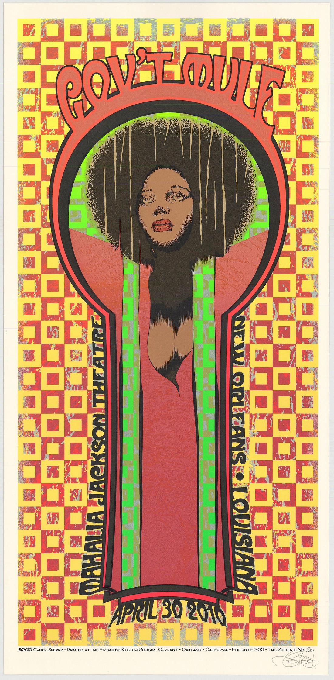Chuck Sperry Gov't Mule Poster: No Reserve! Artist: Chuck Sperry Title: Chuck Sperry Gov't Mule Poster Printing Date: 2010 Medium: Silkscreen Size/Format: 14?" x 31" Publisher: Chuck Sperry Additional Info: Gov’t Mule’s one nigh