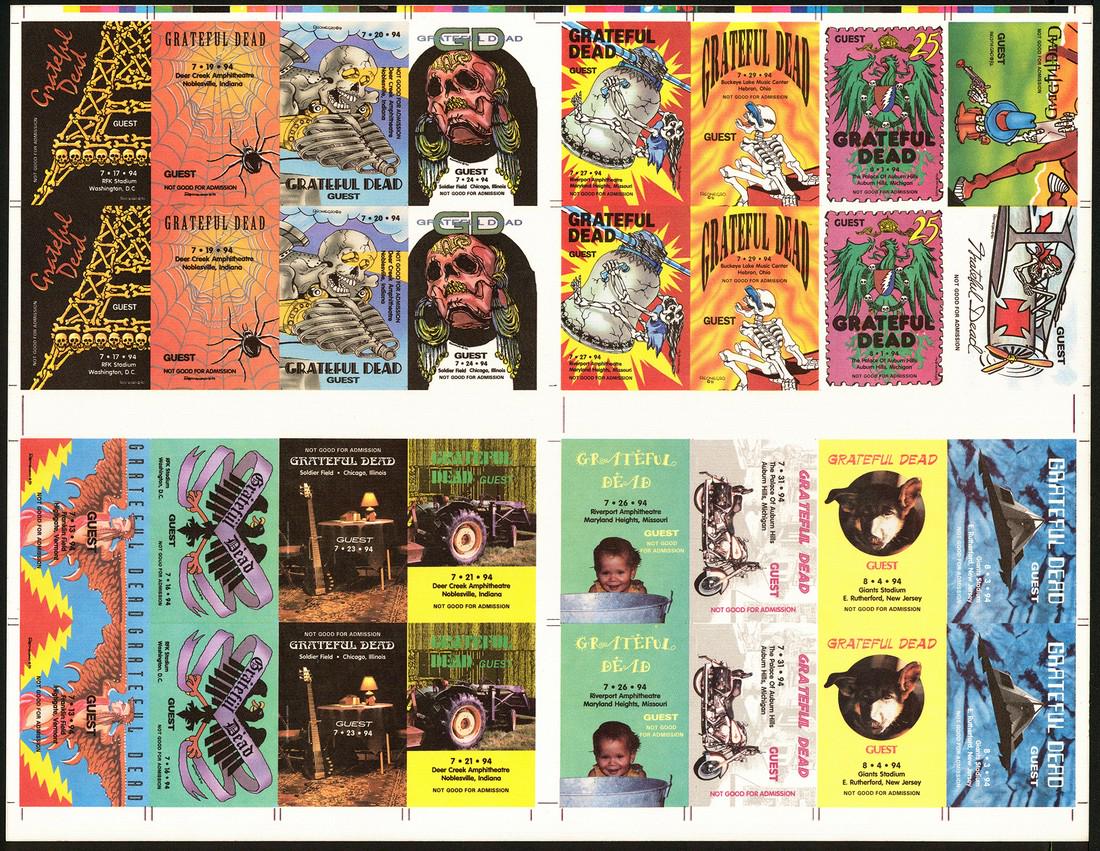 1994 Grateful Dead Backstage Pass Sheet (1 of 1)