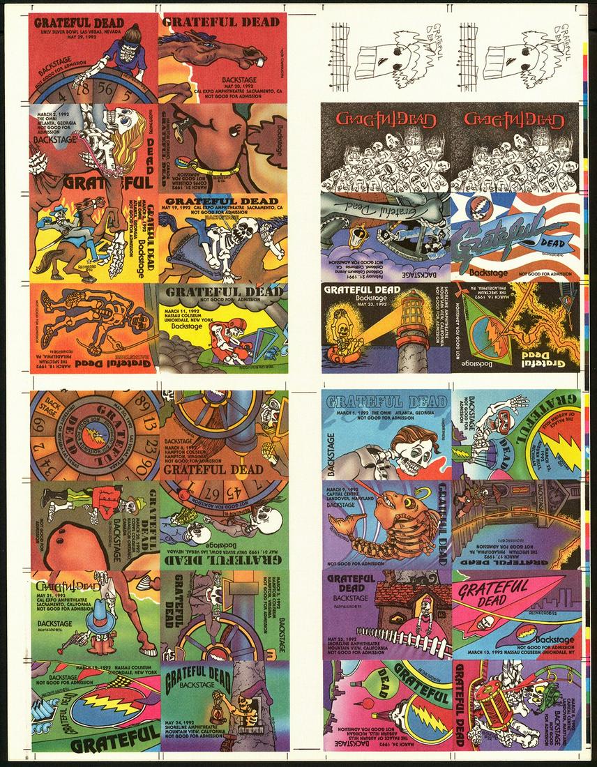 Uncut Sheet of 1992 Grateful Dead Backstage Passes (1 of 1)