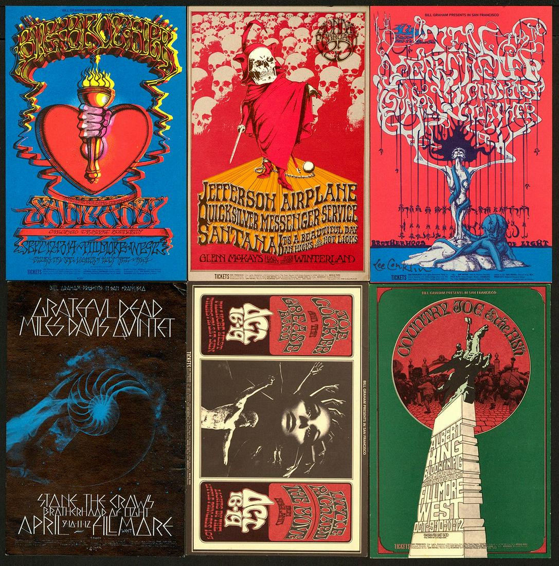 6 Different Bill Graham Postcards (1 of 1)