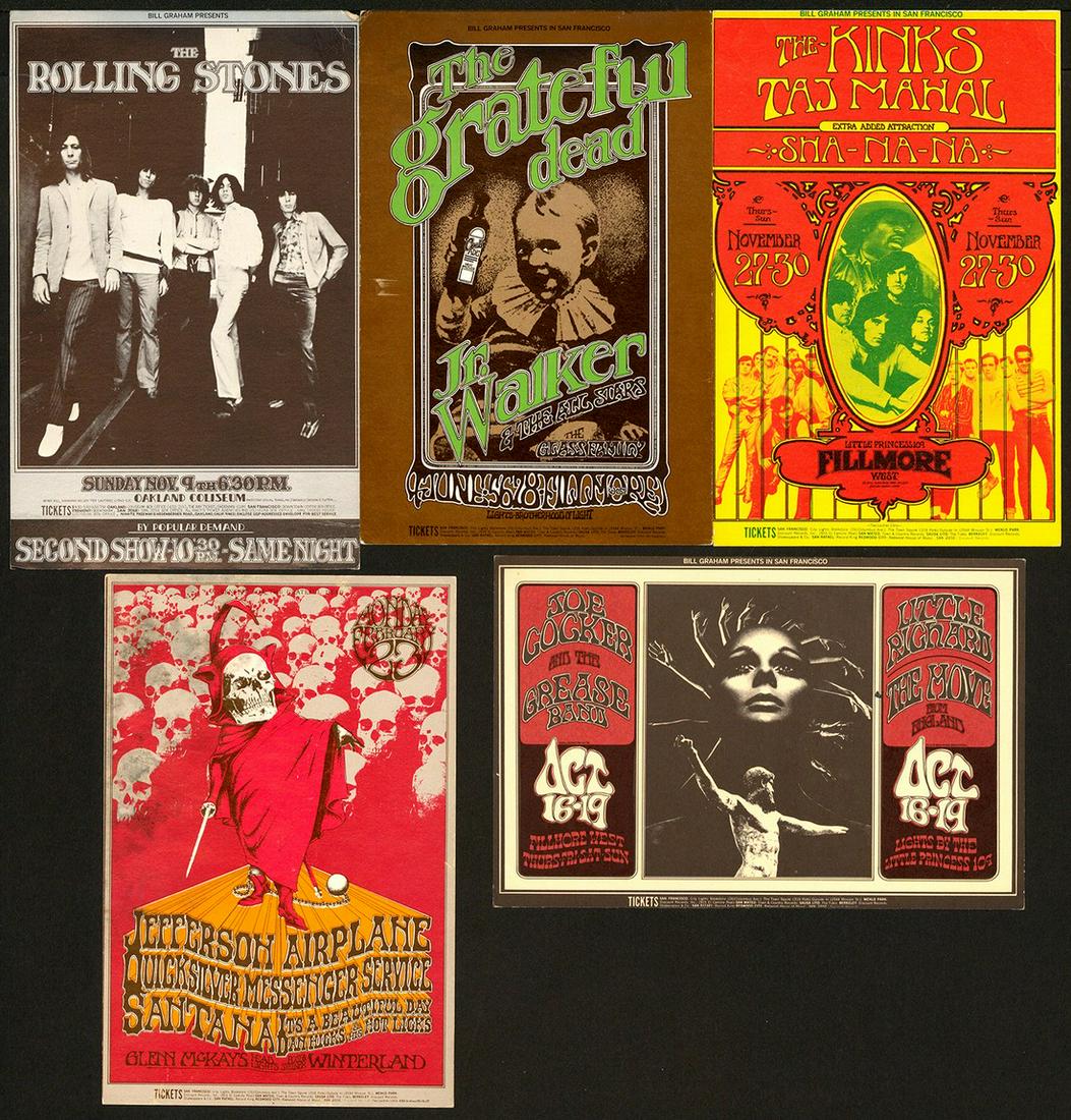Lot of 5 Different Bill Graham Postcards by Randy Tuten (1 of 1)