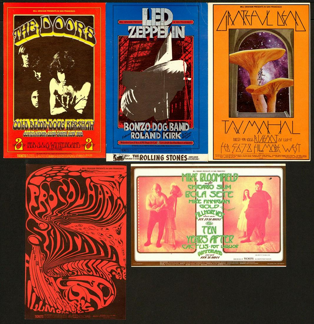 Lot of 5 Different Bill Graham Postcards (1 of 1)