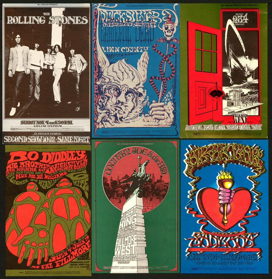 Lot of 6 Different Bill Graham Postcards (1 of 1)