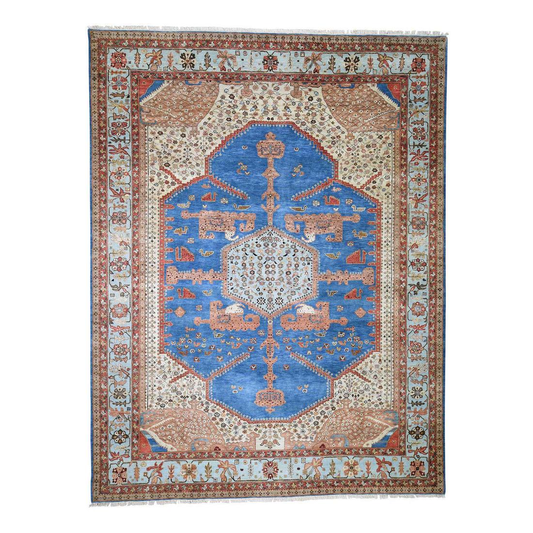 Pure Wool Vegetable Dyes Bakshaish Hand-Knotted: Title: Pure Wool Vegetable Dyes Bakshaish Hand-Knotted Oriental Rug Country: INDIA Size/ Format: Exact Size: 9'2" x 11'7" Material: Wool, Cotton Year:2018 and above Description: This is a truly genuin