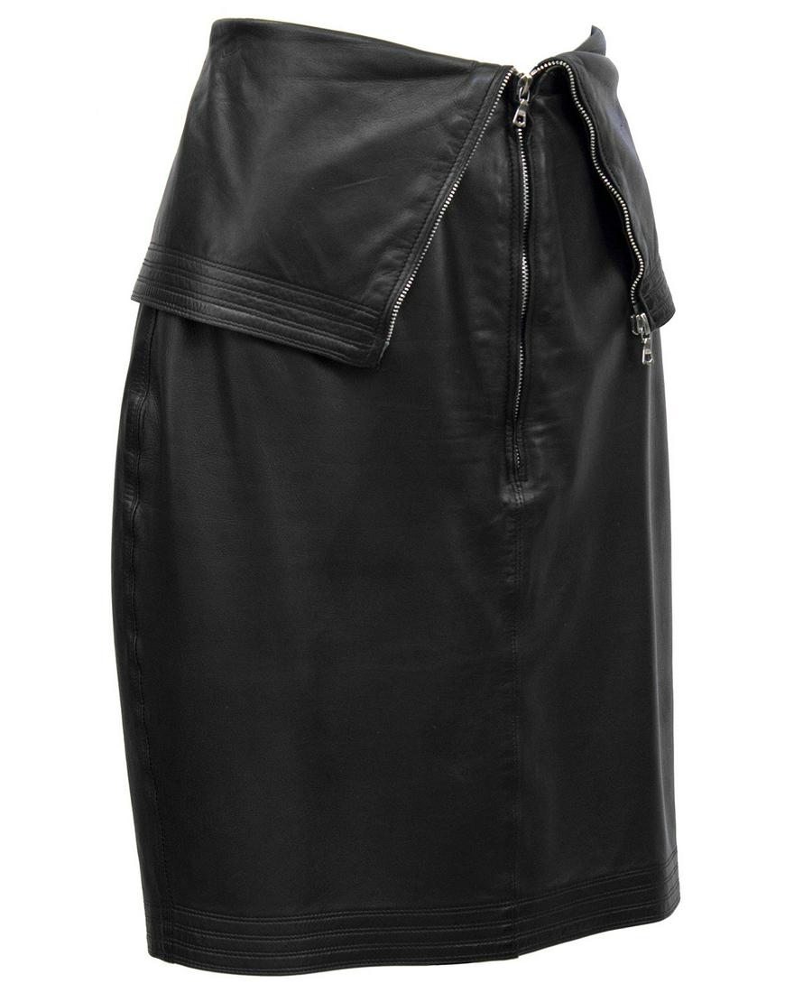 Versace Black Leather Skirt (1 of 5)