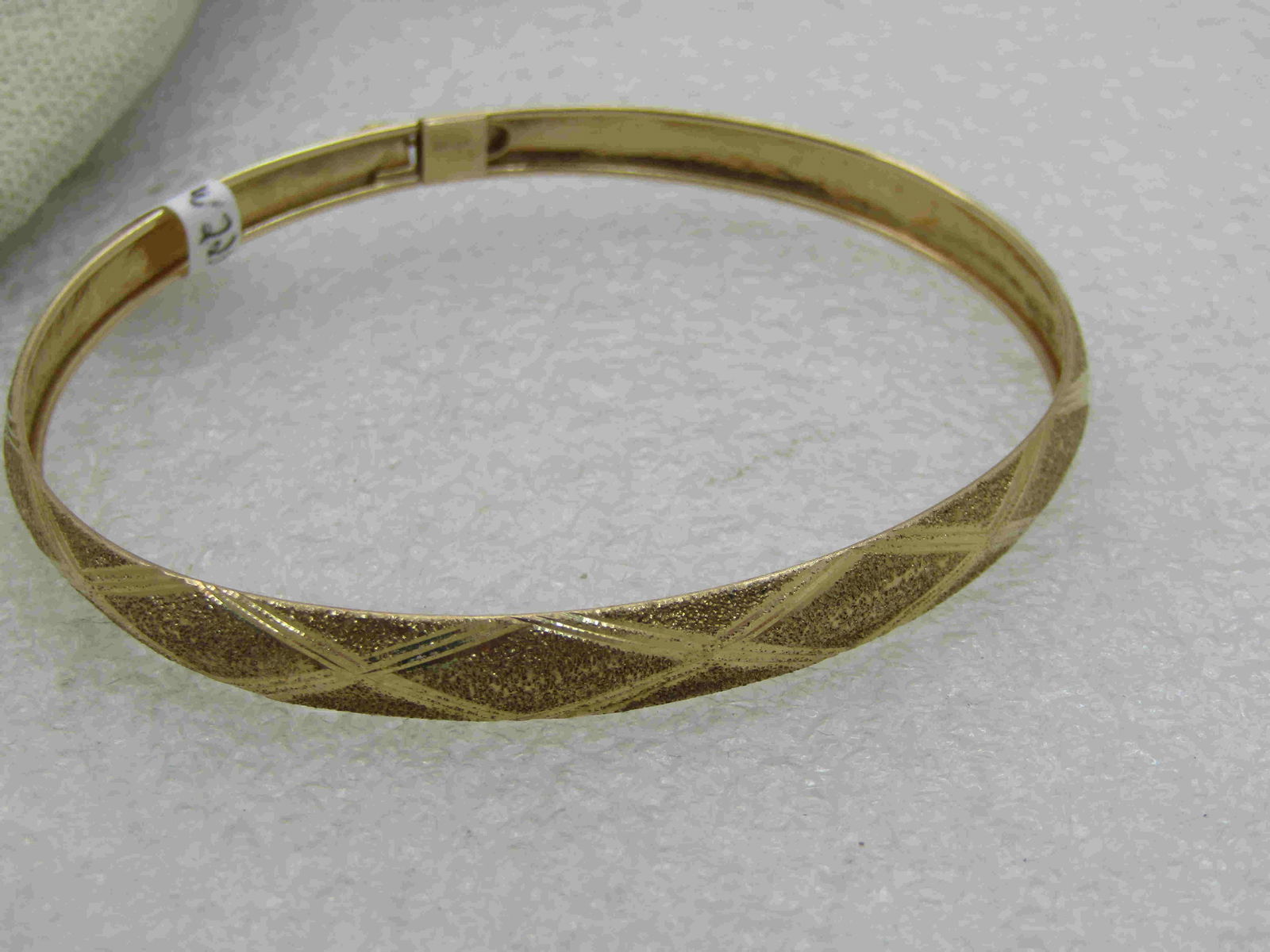 Vintage 14kt Hinged Bangle Bracelet with Lock - 6.75", (1 of 4)