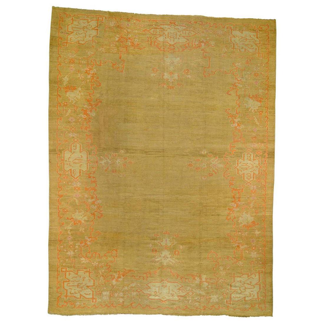 Antique Turkish Oushak Even Wear Pure Wool Hand-Knotted (1 of 12)