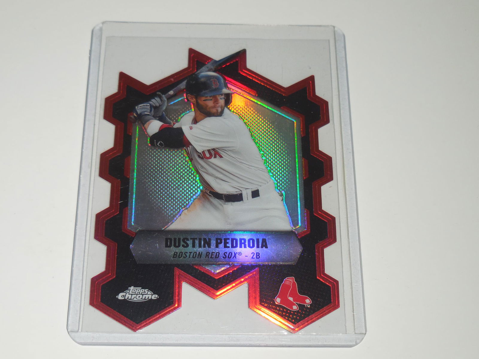 2013 TOPPS CHROME DUSTIN PEDROIA DIE CUT REFRACTOR (1 of 2)