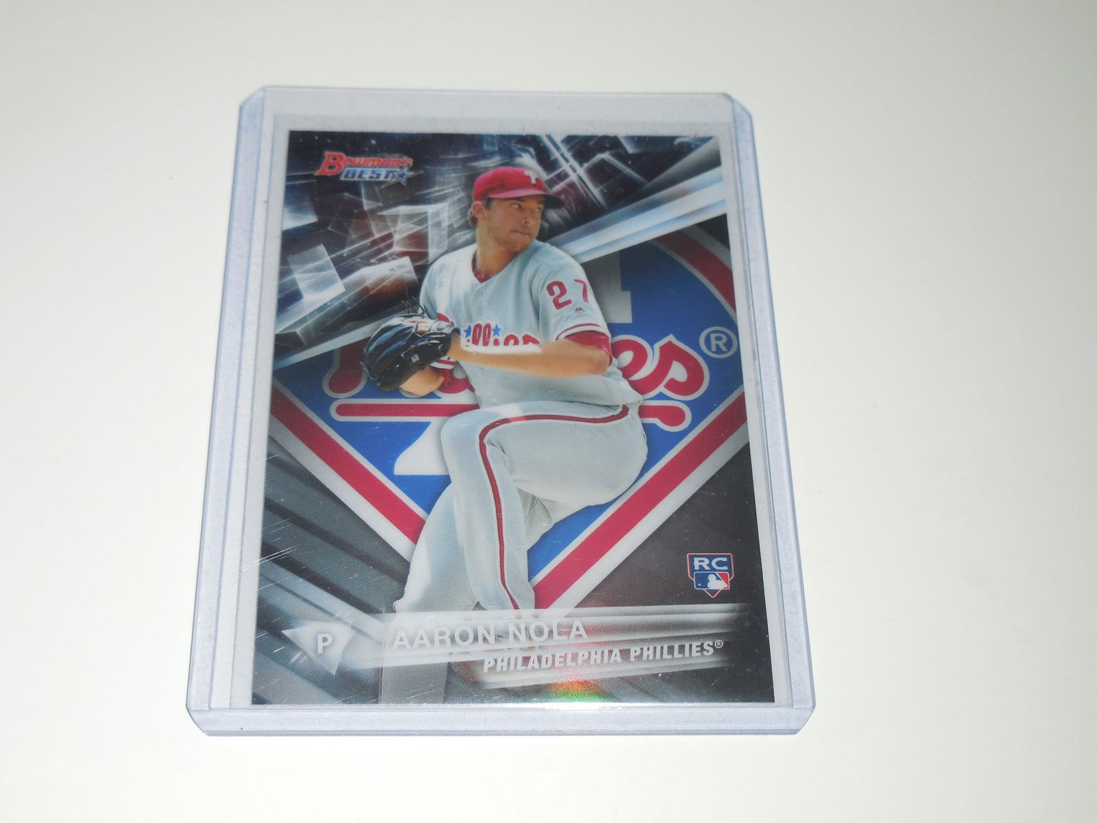 2016 BOWMANS BEST AARON NOLA REFRACTOR ROOKIE CARD (1 of 2)