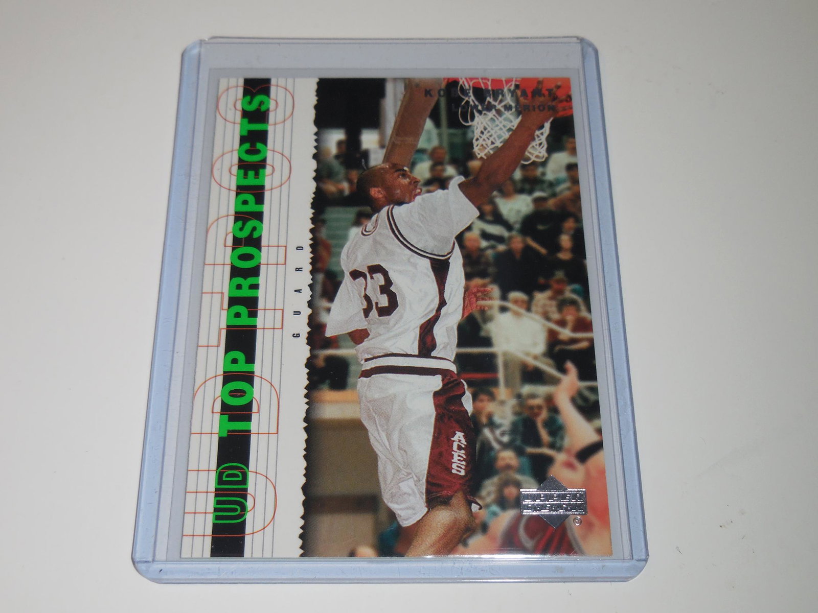 03-04 UD TOP PROSPECT KOBE BRYANT HS CARD: Title: 03-04 UD TOP PROSPECT KOBE BRYANT HS CARD Description: VERY NICE LOOKING CARD! THIS CARD IS IN APPROXIMATELY NEAR MINT CONDITION. THE CARD YOU SEE IN THE PHOTOS IS THE CARD YOU'RE ACTUALLY BIDD