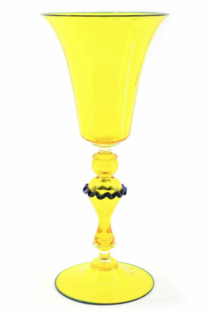 Marino Santi - Murano glass Goblet signed (1 of 5)