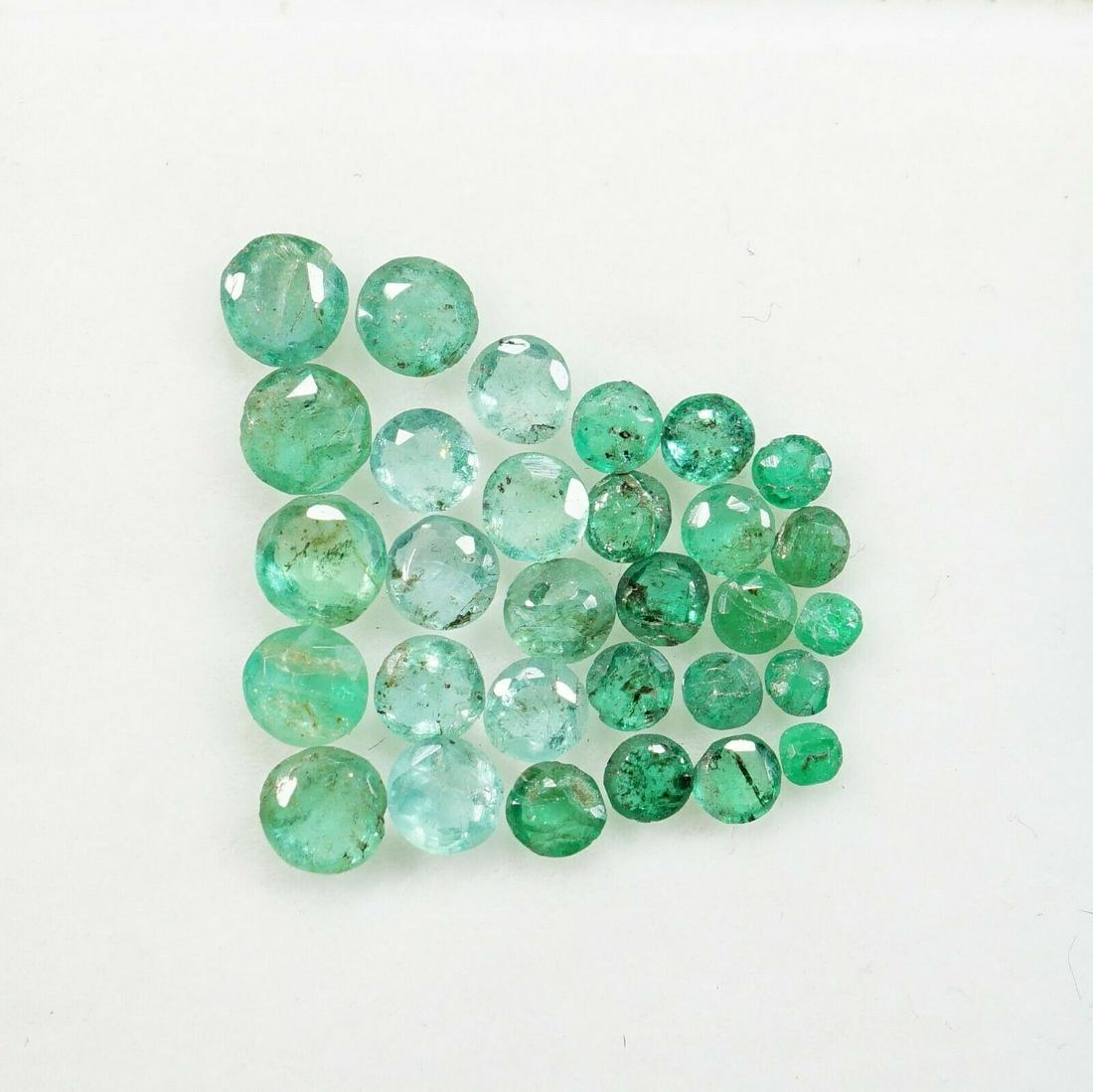 Lot of 30 Natural Round Cut Emeralds (1 of 3)