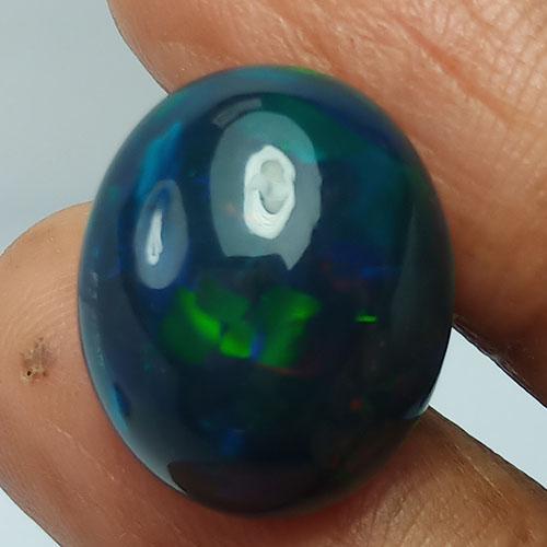 6.90 CTS NATURAL ETHIOPIAN BLACK OPAL OVAL SHAPE GOOD (1 of 7)