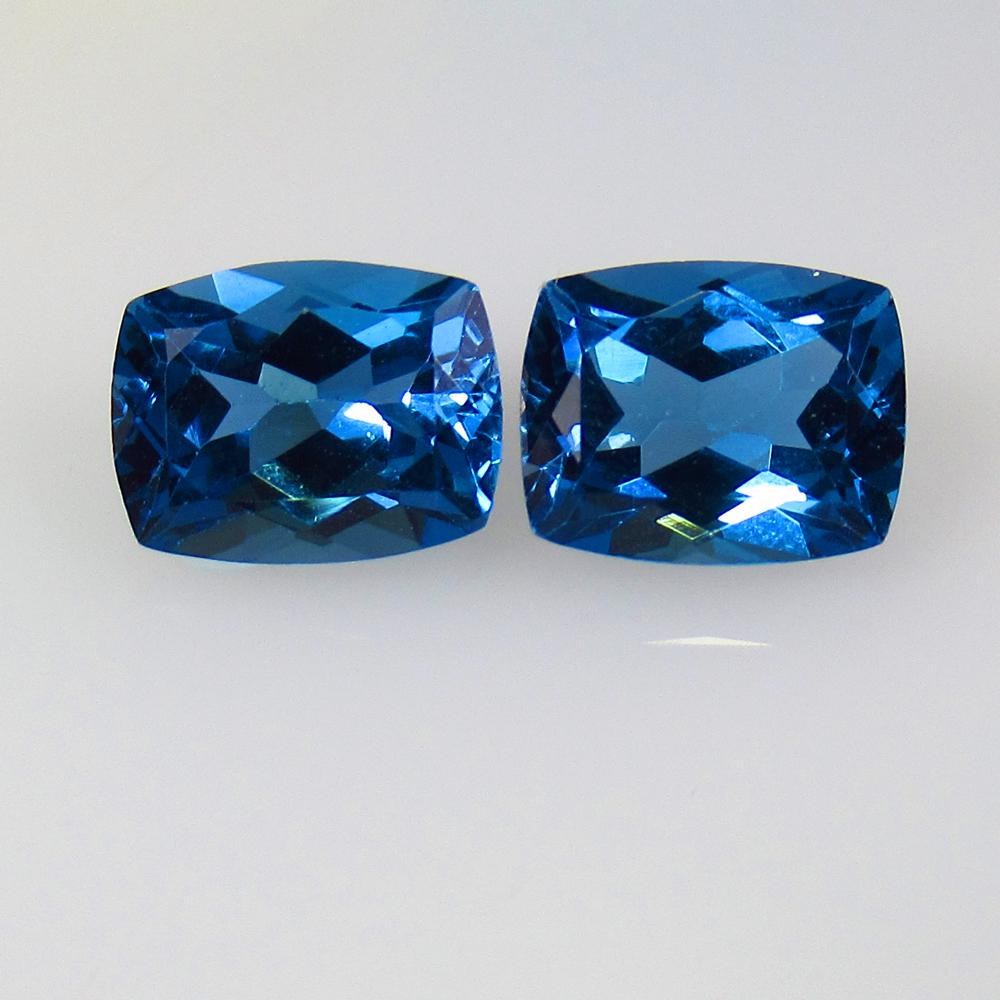 5.01 Ctw Natural Royal London Blue Topaz Cushion Pair (1 of 2)