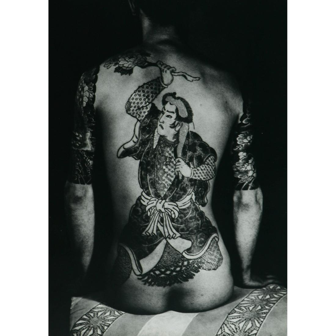 ALFRED EISENSTAEDT - Samurai Irezumi: Artist: ALFRED EISENSTAEDT Print Title: Samurai Irezumi While on assignment in Japan for six months, Eisenstaedt captured a series of images focussing on the tattoos of the Yakuza. The men often have