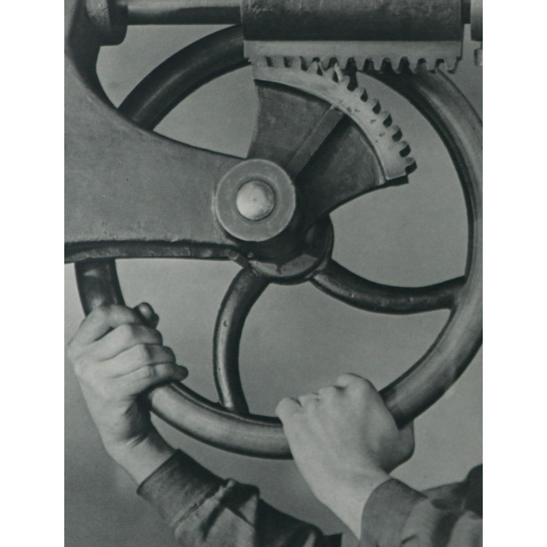 EMIL WOLF - Gear Wheel: Artist: EMIL WOLF Print Title: Gear Wheel Medium: Sheet-Fed Gravure Printing Date: 1930's Printed in Czechoslovakia Image Size approx.: 7.75 x 6 Reserve: $30.00 Shipping: Domestic: Flat rate of $15.00