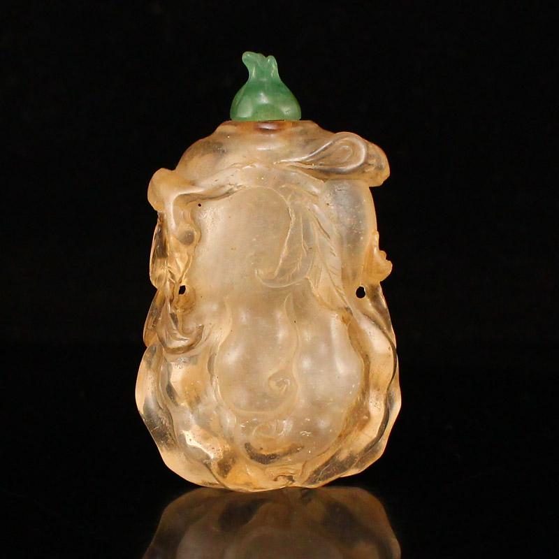 Chinese Qing Dy Crystal Chayote Shape Snuff Bottle (1 of 6)