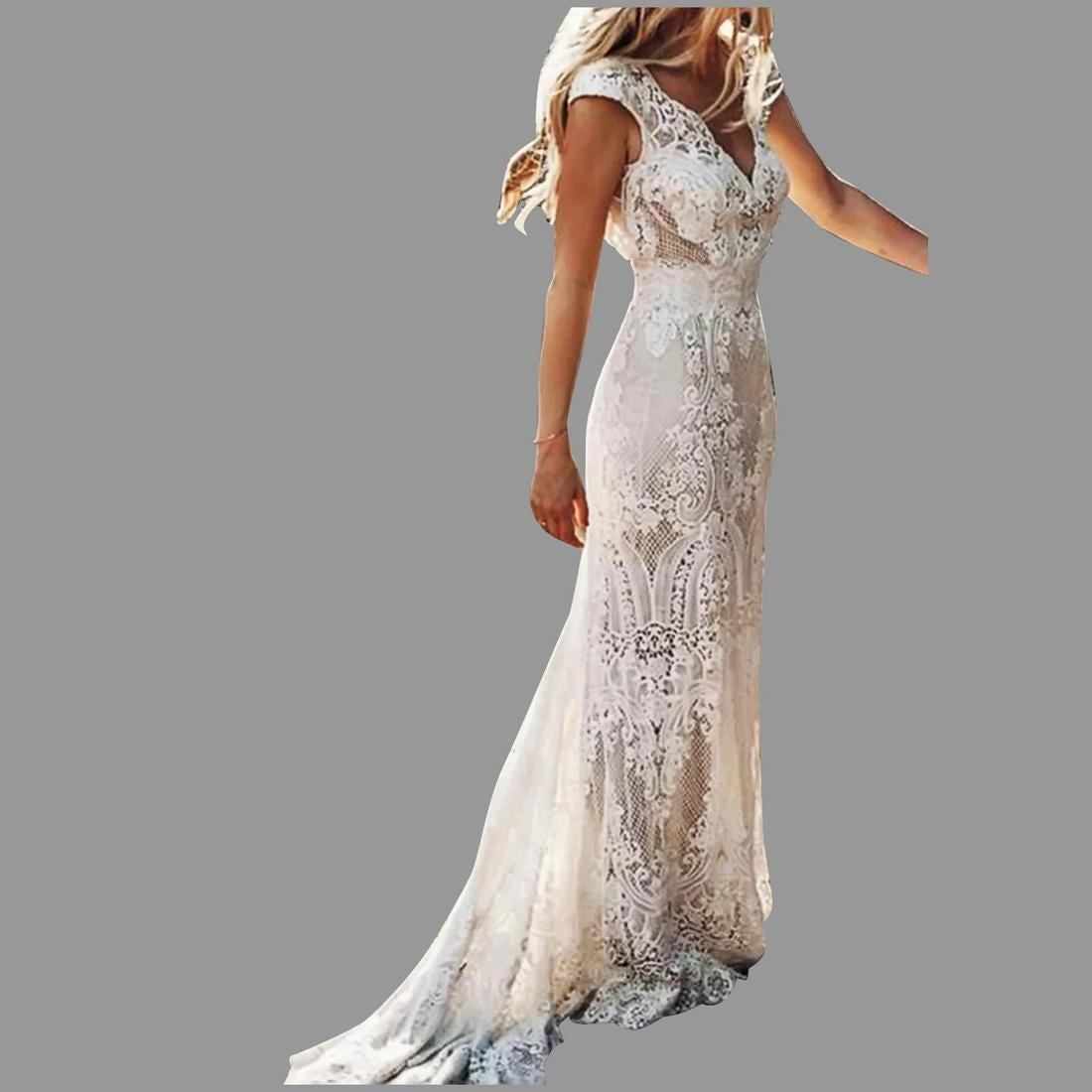 Vtg Lace Maxi Sheath Elegant Party dress Cap sleeves: Gorgeous Romantic Lace Sheath Maxi dress. with some solid Cap sleeves . Ready as Beauty Springtime. Very Feminine A Real Stunner Size- M In very good Vintage condition Reserve: $140.00 Shipping: Domes