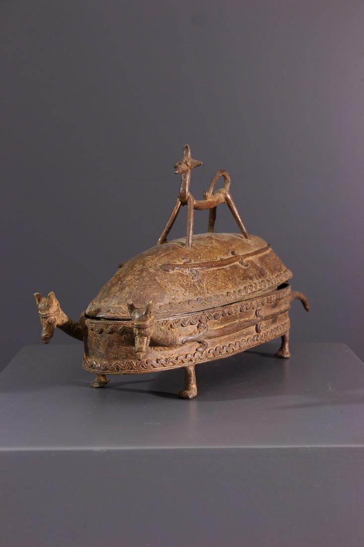 Dogon bronze ointment box - Mali - African Art Tribal (1 of 9)