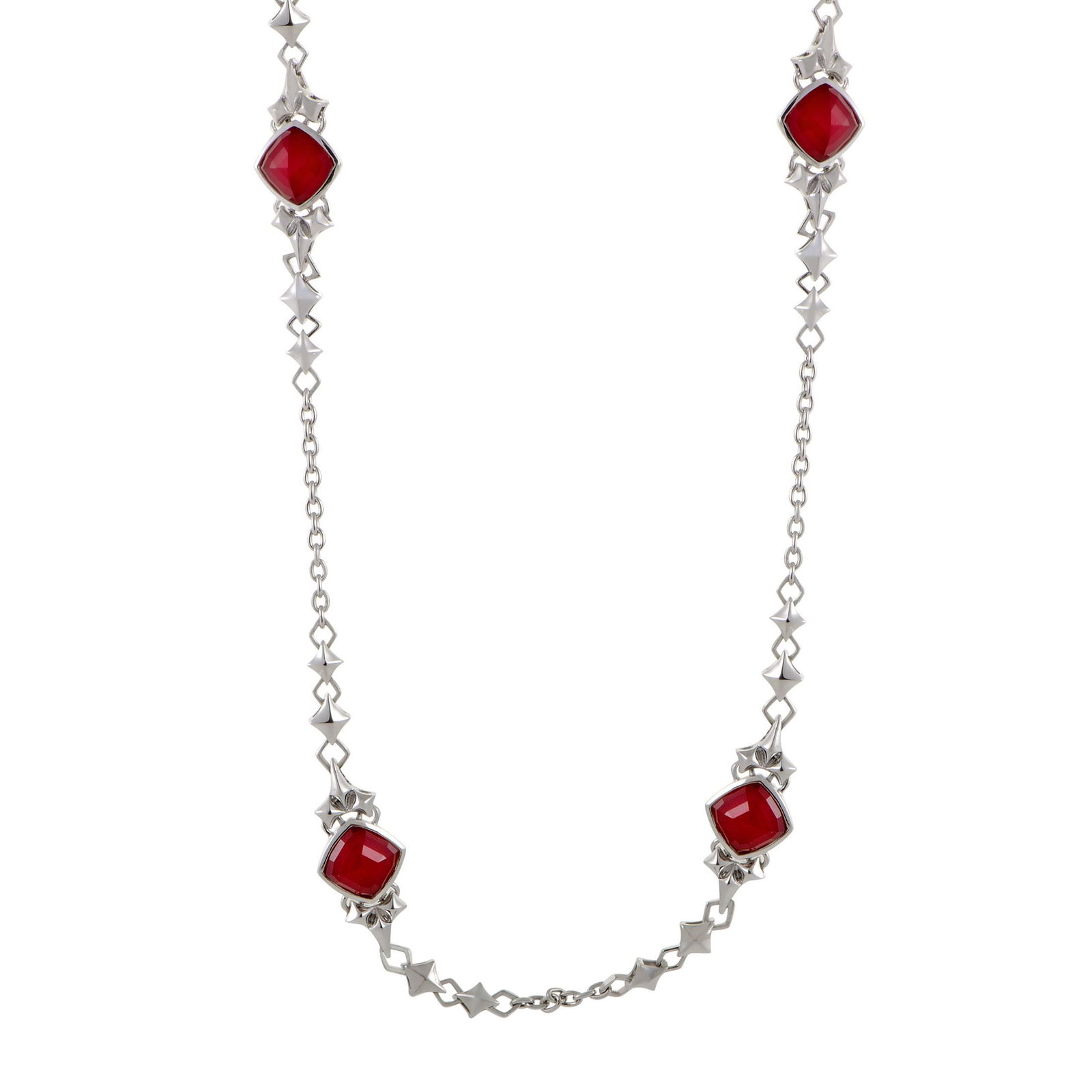 Stephen Webster Superstud Womens Silver Coral and: Title: Stephen Webster Superstud Womens Silver Coral and Quartz Necklace Brand: Stephen Webster Metal Purity: 925 Gemstones: Coral and Quartz Size/Dimensions: Additional Information: Manufacturer's Bo