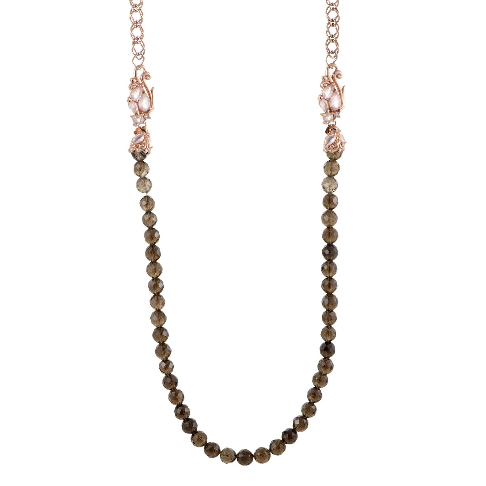 Stephen Webster Pop Superstud Rose Gold Plated Silver: Title: Stephen Webster Pop Superstud Rose Gold Plated Silver and Quartz Beaded Necklace Brand: Stephen Webster Metal Purity: 925 Gemstones: Quartz Size/Dimensions: Total Chain Length: 30.00" Additiona
