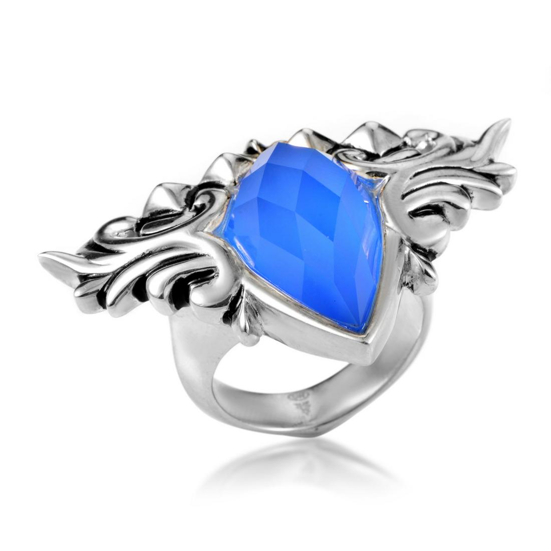 Stephen Webster Baroque Superstud Sterling Silver Agate: Title: Stephen Webster Baroque Superstud Sterling Silver Agate & Quartz Ring Brand: Stephen Webster Metal Purity: 925 Gemstones: Agate and Quartz Size/Dimensions: 7 Additional Information: Manufacture