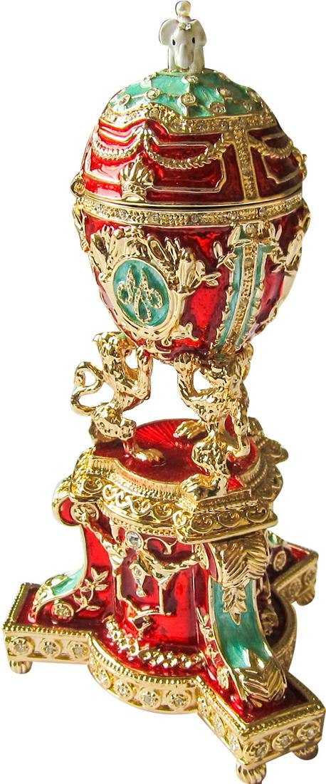 Faberge Easter Egg Danish Jubilee Decorative Casket Red (1 of 6)