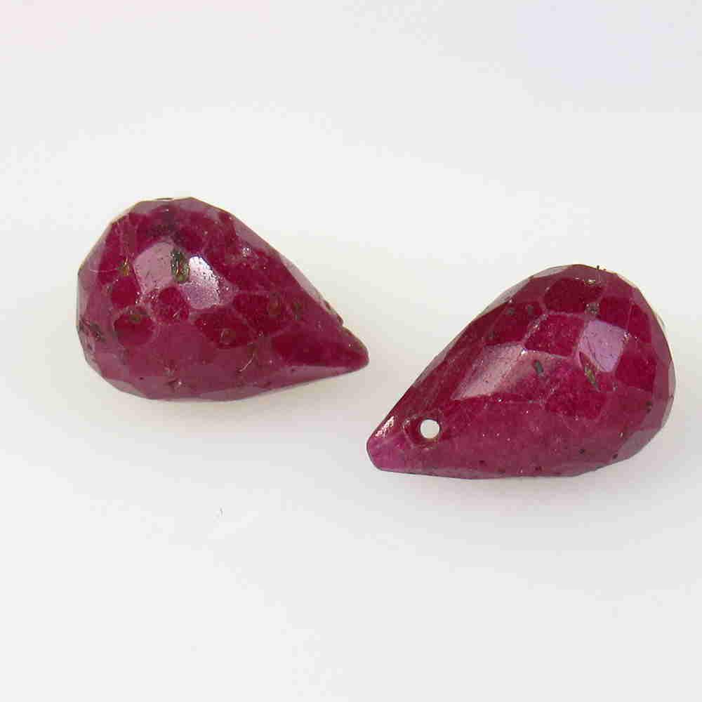 10.53 Ctw Natural 2 Mozambique Red Ruby Pear Drop Beads (1 of 2)