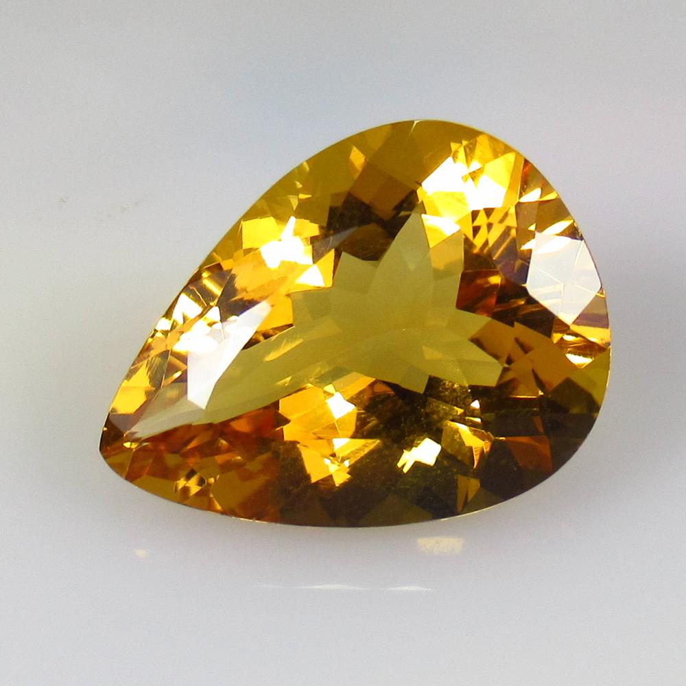 13.85 Ct Natural Yellow Citrine Pear Cut (1 of 2)