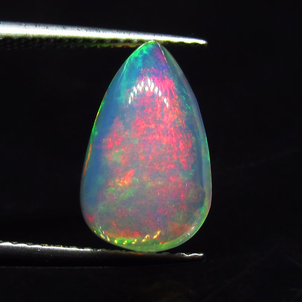 2.53 Ct Natural Ethiopian Multicolor Opal Pear Cab (1 of 3)