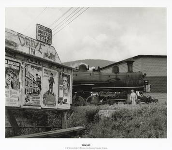 O. WINSTON LINK - Conductor Looking at Posters, 1955: Artist: O. Winston Link Title: Abingdon Branch Conductor Ralph White Looking at Circus and Movie Posters, West Jefferson, North Carolina, 1955 Medium: Photo Litho, 2019, Germany Dimensions: 9.9x8.05"