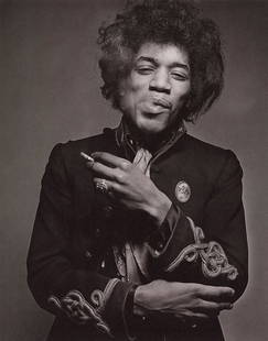 GERED MANKOWITZ - Jimi Hendrix: Artist: Gered Mankowitz Title: Jimi Hendrix Medium: Photo Litho, 2013, China Dimensions: 8.85x11.25" Description: Heat Wax Mounted on 12x16" Conservation Board Artist Bio: Gered Mankowitz (1946) is an