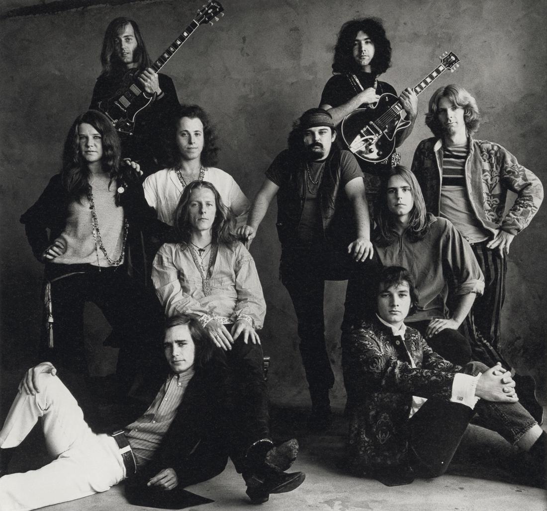 IRVING PENN - Rock Groups, San Francisco, 1967: Artist: Irving Penn Title: Rock Groups (Big Brother and the Holding Company and The Grateful Dead), San Francisco, 1967 Medium: Photo Litho, 1991, USA Dimensions: 8.9x9.3" Description: Heat Wax Mounte