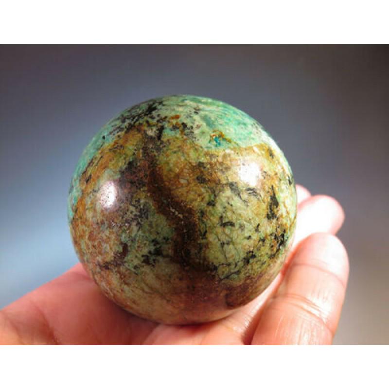 166g. green turquoise natural sphere ball mineral (1 of 6)