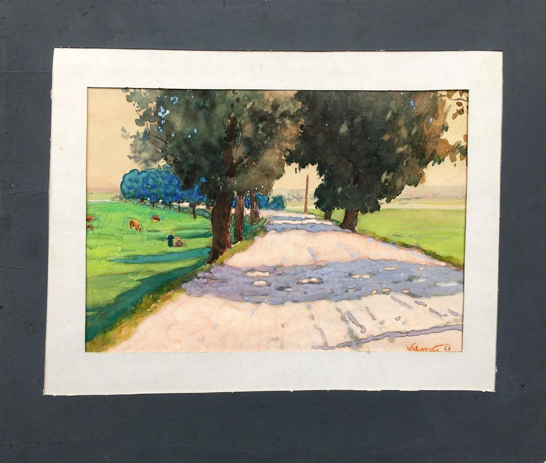 Watercolor painting Road to town Tsyupka Ivan (1 of 10)