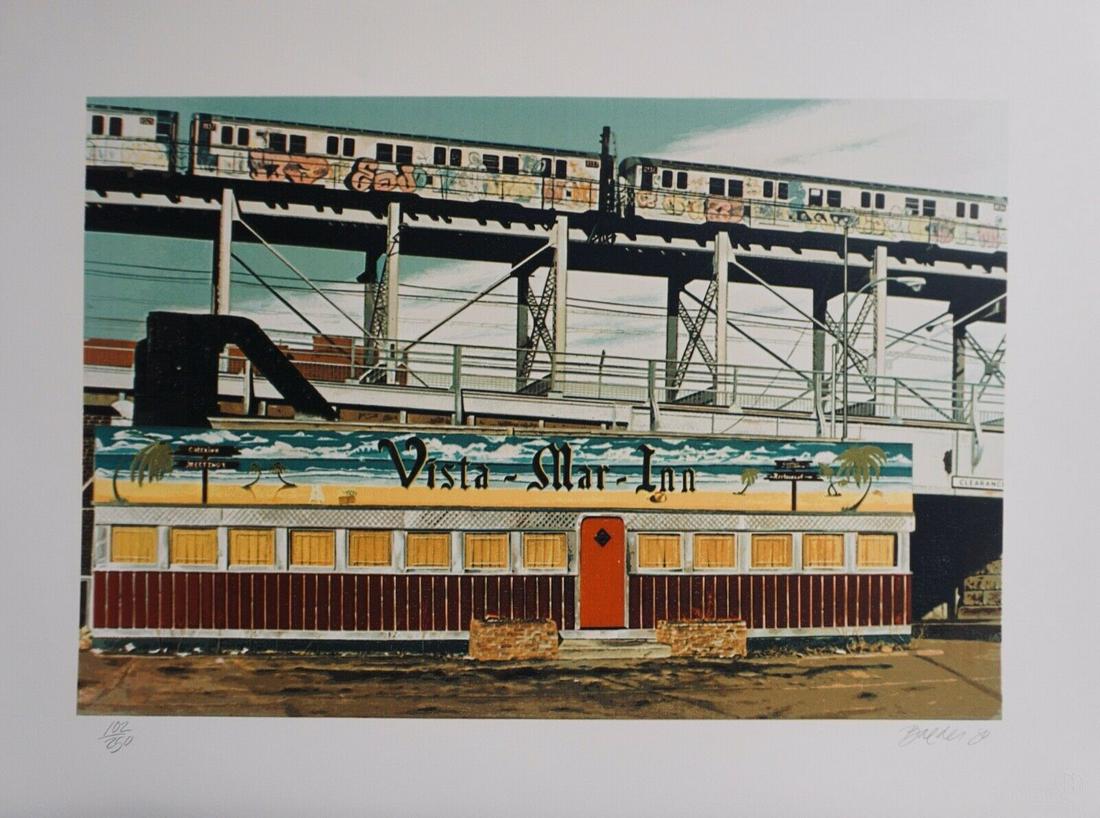 John Baeder - Vista Mar Inn: Artist: John Baeder Title: Vista Mar Inn Medium: Screenprint Dimensions: 22 in x 30 in Description: Artist: John Baeder Title: Vista Mar Inn Year: 1980 Dimensions: 22 in. by