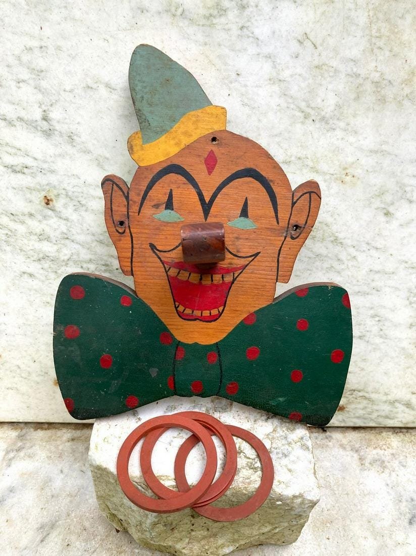 C1930 wooden clown ring toss (1 of 6)
